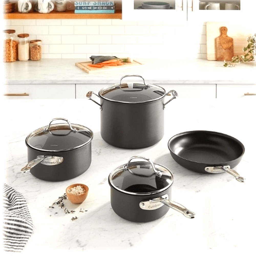 CUISINART ® CHEF'S CLASSIC NON STICK HARD ANODIZED 8-PC COOKWARE SET